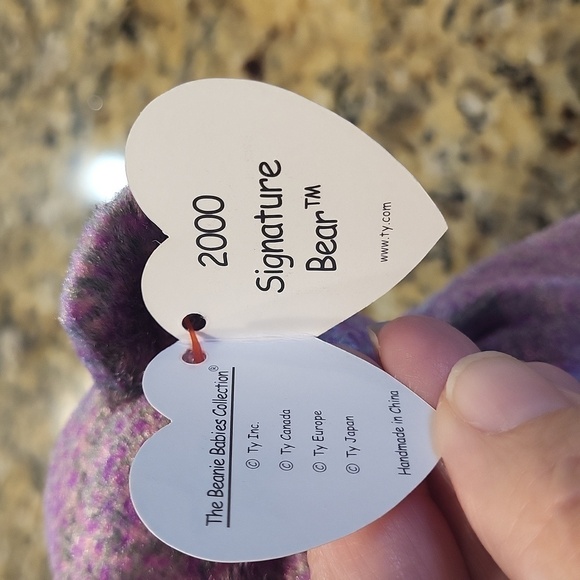 RARE Ty Beanie Baby Collectible 2000 Signature Bear Plush Stuffed Animal Y2K